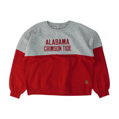 Gray Alabama Crimson Tide Color Block Sweatshirt Pullover