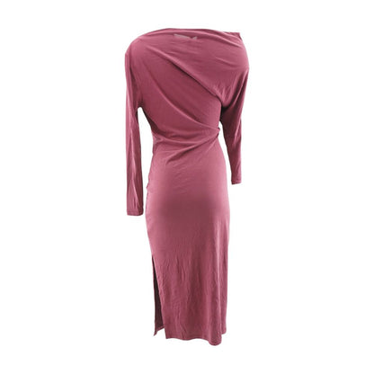Burgundy Solid Maxi Dress