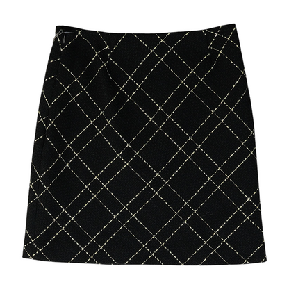 Black Plaid Mini Skirt