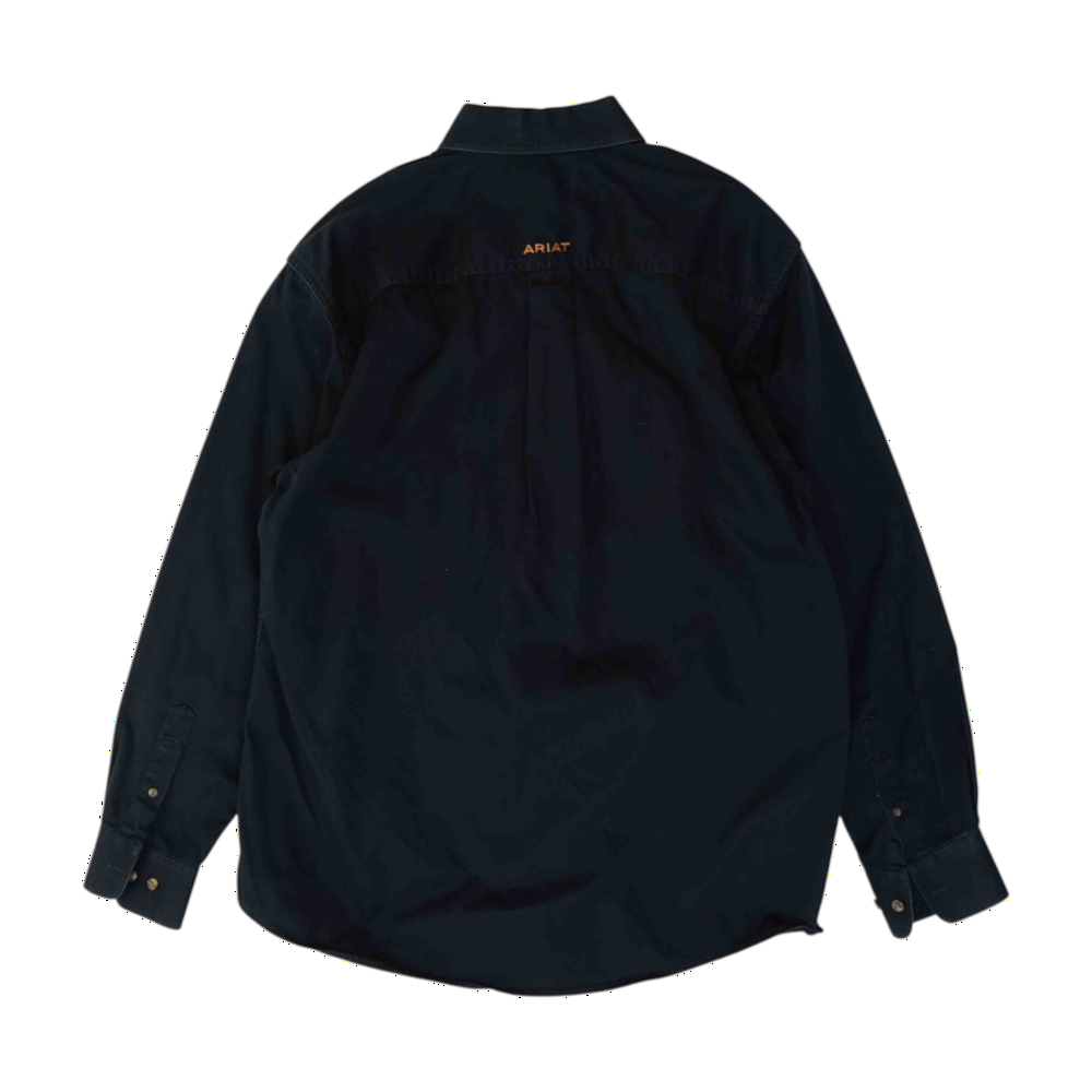 Black Solid Long Sleeve Button Down