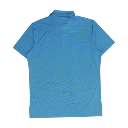 Blue Striped Short Sleeve Polo