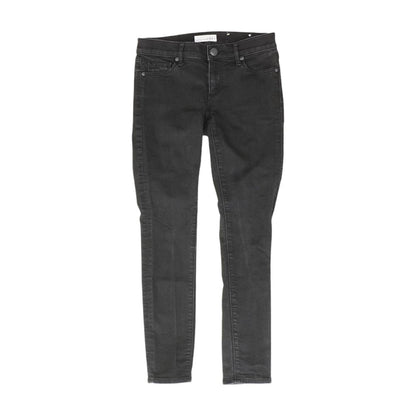 Black Solid Mid Rise Skinny Leg Jeans