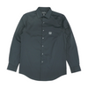Black Solid Long Sleeve Button Down