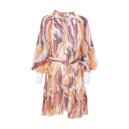 Orange Print Midi Dress