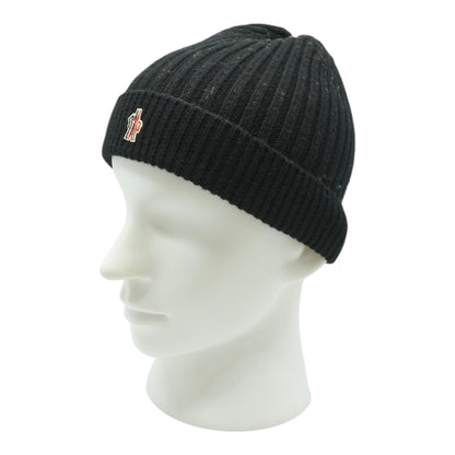 Ribbed Wool Logo Beanie Hat