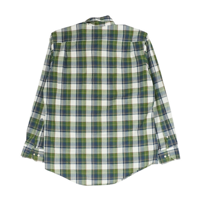 Green Plaid Long Sleeve Button Down