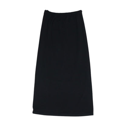 Black Solid Midi Skirt
