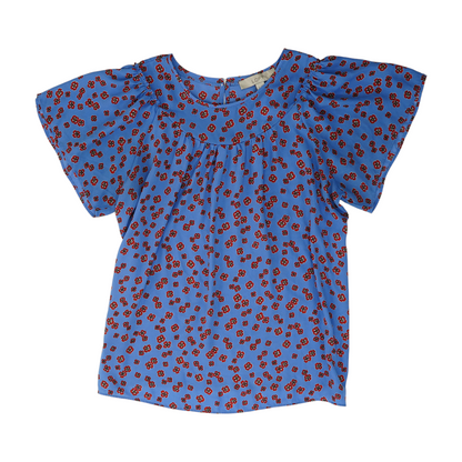Blue Petite Floral Blouse