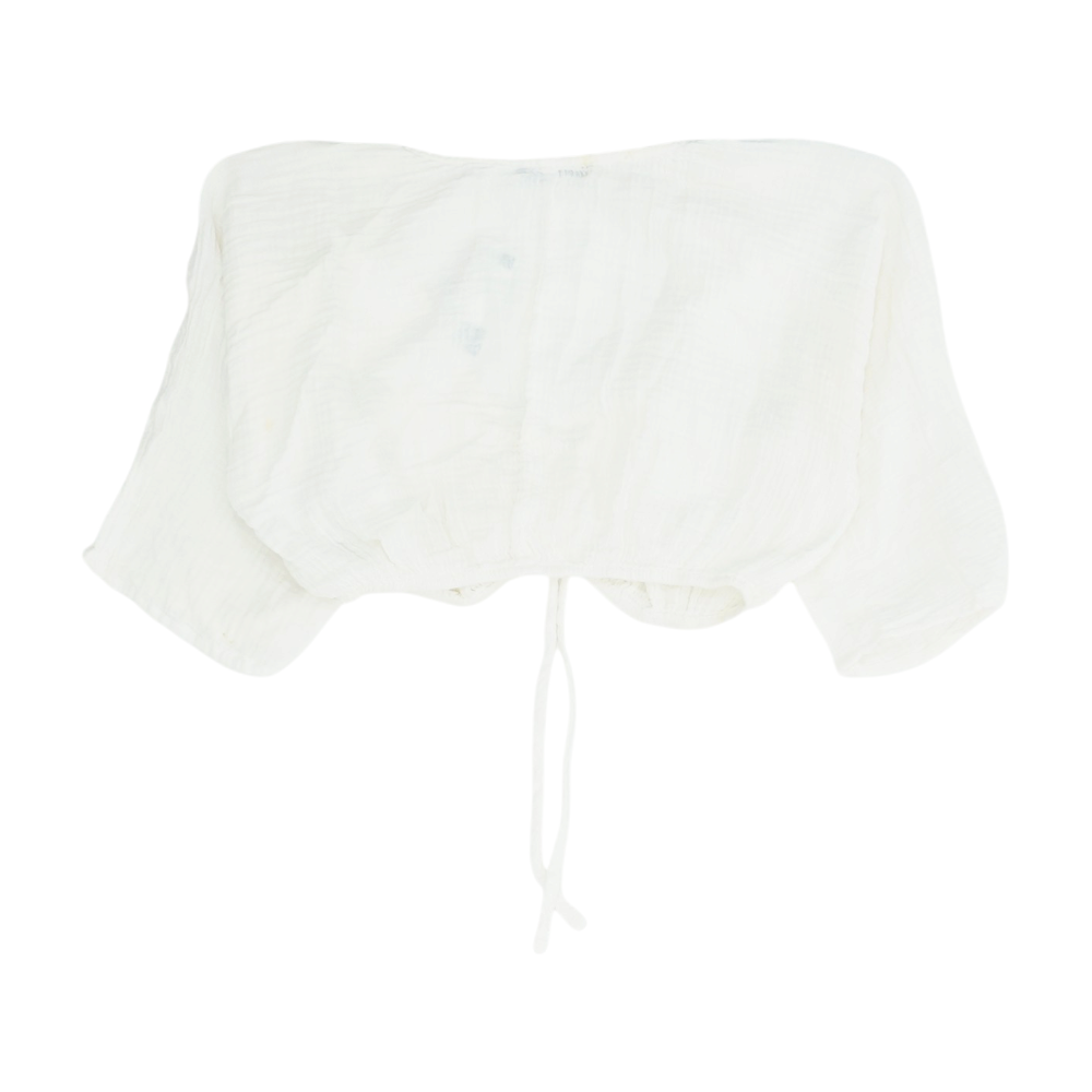 White Cropped Blouse