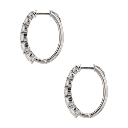 3 3/4 ctw 10K White Gold Lab Grown Diamond Hoop Earrings