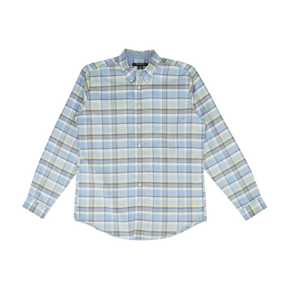 Blue Plaid Long Sleeve Button Down