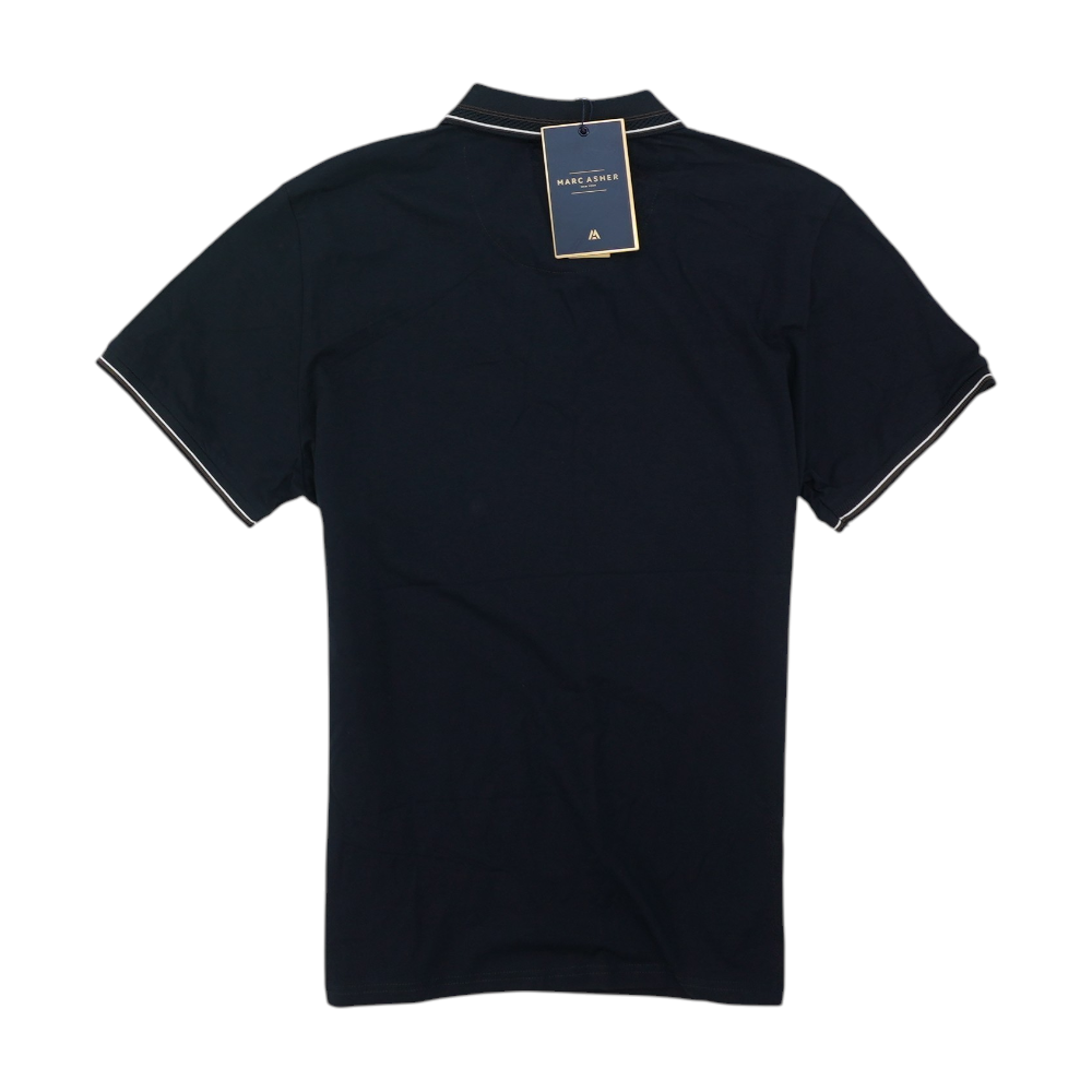 Navy Solid Short Sleeve Polo