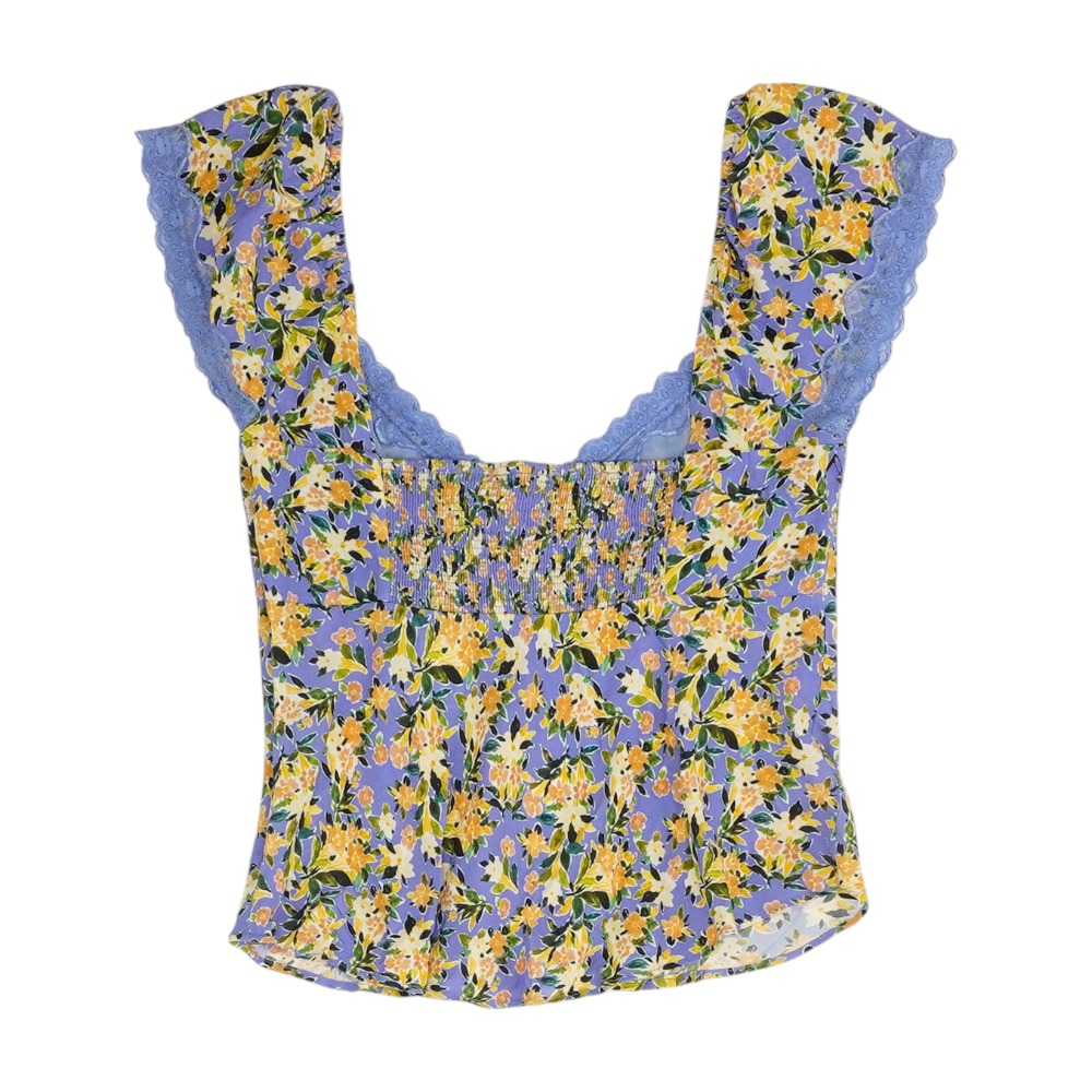 Blue Floral Blouse
