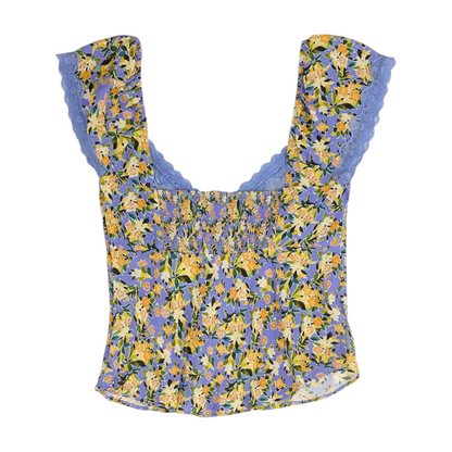 Blue Floral Blouse