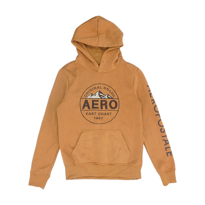 Brown Solid Hoodie Pullover
