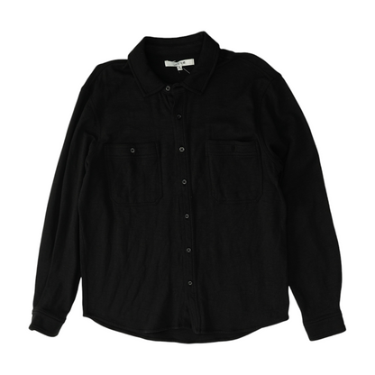 Black Solid Long Sleeve Button Down