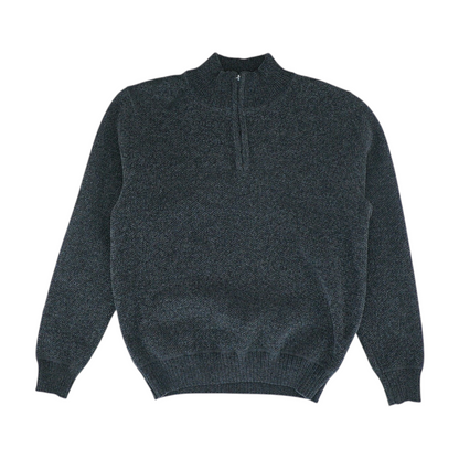 Gray Solid 1/4 Zip Pullover