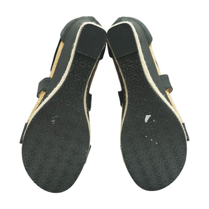 Black Wedged Sandals