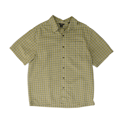 Green Plaid Short Sleeve Button Down