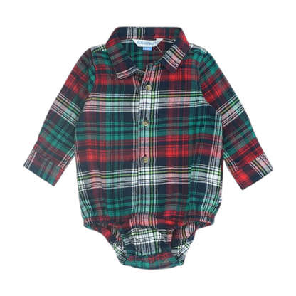 Red Plaid Long Sleeve Button Down