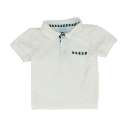 White Short Sleeve Polo