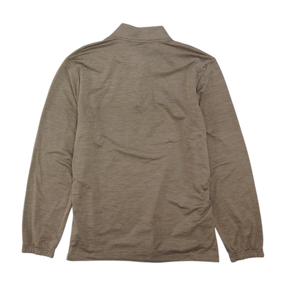 Brown Solid 1/4 Zip Pullover
