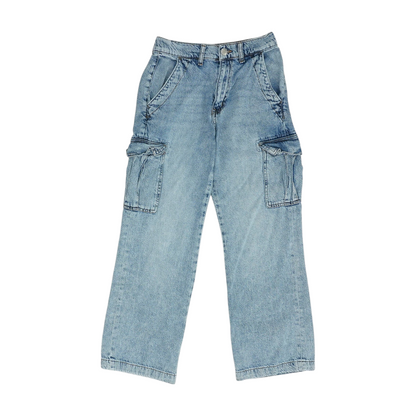 Blue Short Wide Leg Jeans