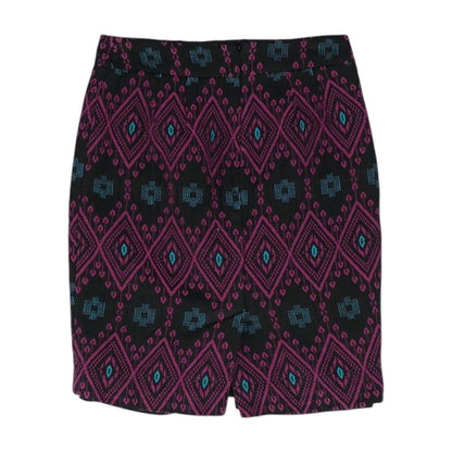 Purple Geometric Midi Skirt