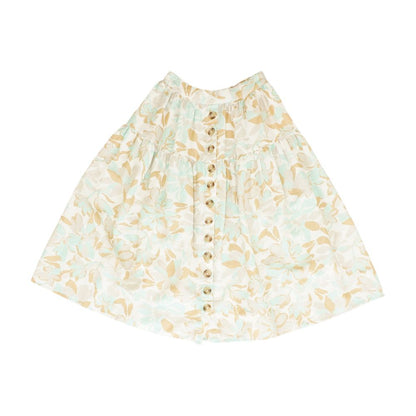 White Floral Midi Skirt