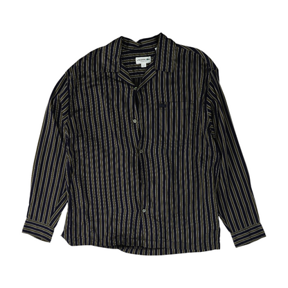 Green Striped Long Sleeve Button Down