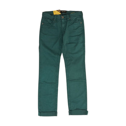 Teal Mid Rise Straight Leg Jeans