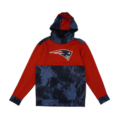 Red Color Block Hoodie Pullover
