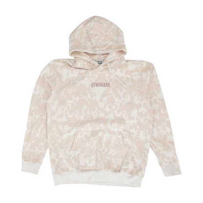 Beige Print Hoodie Pullover