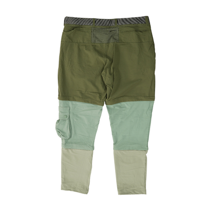 Green Color Block Straight Pants