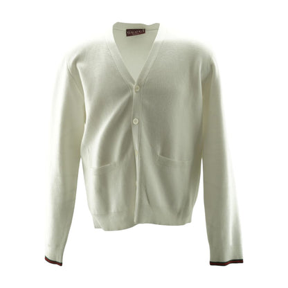 White Solid Cardigan Sweater