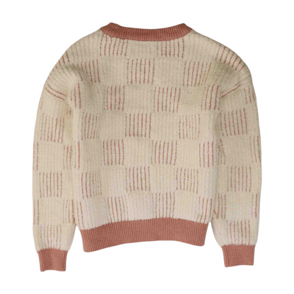 White Check Pullover Sweater