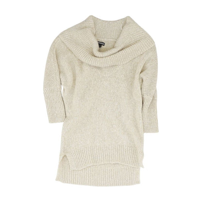 Gold Solid Cowl Neck Sweater