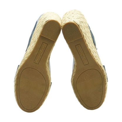 Navy Wedged Sandals