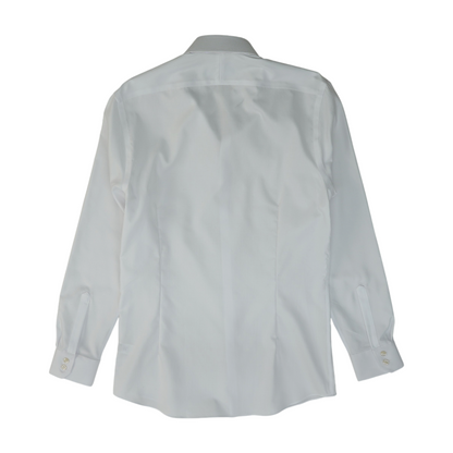 White Solid Long Sleeve Button Down