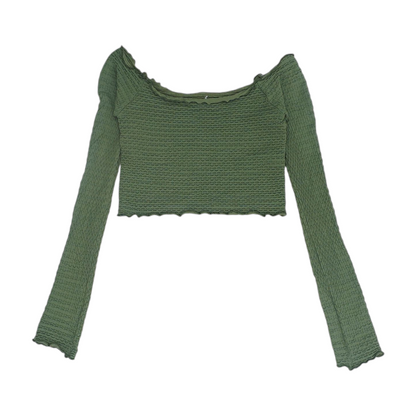 Green Cropped Blouse