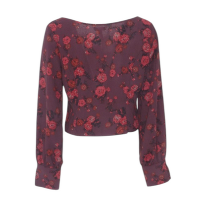 Maroon Floral Cardigan