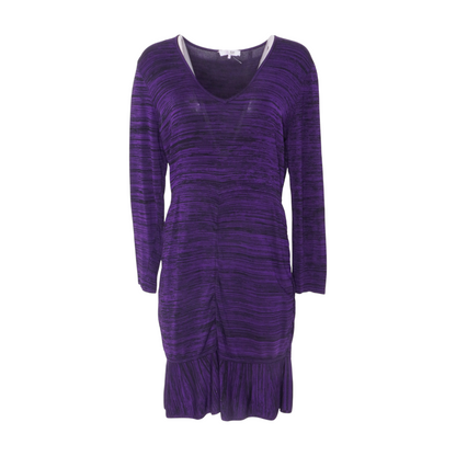 Purple Striped Midi Dress