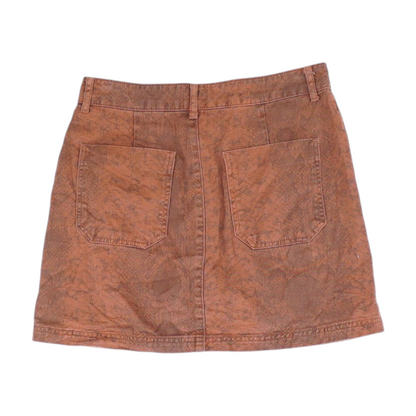 Red Animal Print Mini Skirt