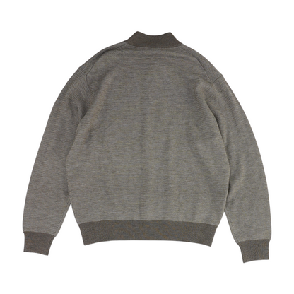 Brown Striped 1/4 Zip Sweater