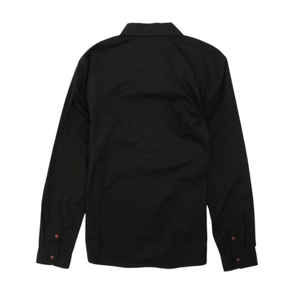 Black Floral Long Sleeve Button Down