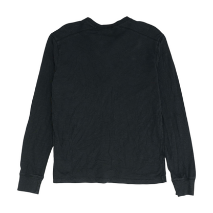 Black Solid Henley T-Shirt