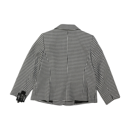 White Plus Houndstooth Blazer
