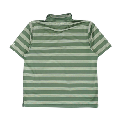 Green Striped Short Sleeve Polo