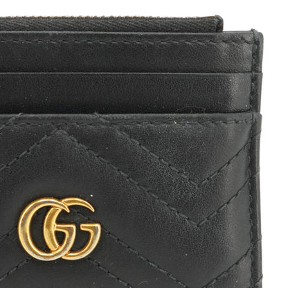 Black GG Marmont Keychain Leather Wallet