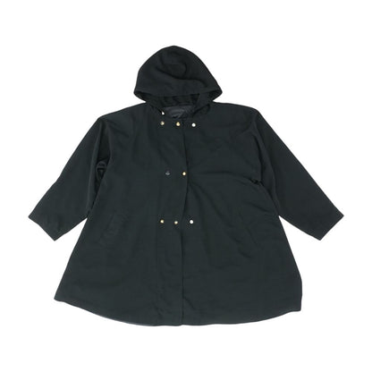Vintage Black Solid Hooded Jacket